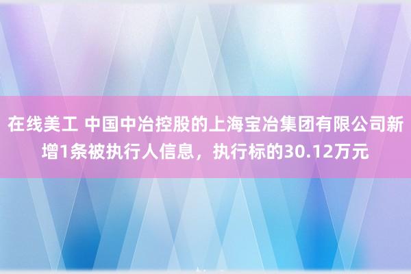 在线美工 中国中冶控股的上海宝冶集团有限公司新增1条被执行人信息，执行标的30.12万元